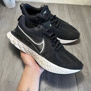 SIZE 12 Mens Nike React Infinity Run Flyknit 2 Black White DD3024-001 #BR23
